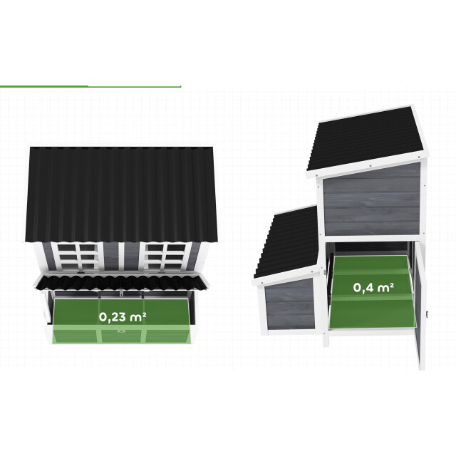 4goodz Kippen legnest voor 4-6 kippen waterdicht dak 100x86x100cm grijs 3151480 large