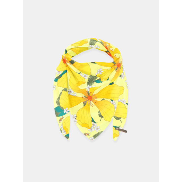 Mucho Gusto Sjaal st. tropez viscose met gele bloemen Sjaal St. Tropez Viscose met gele bloemen large