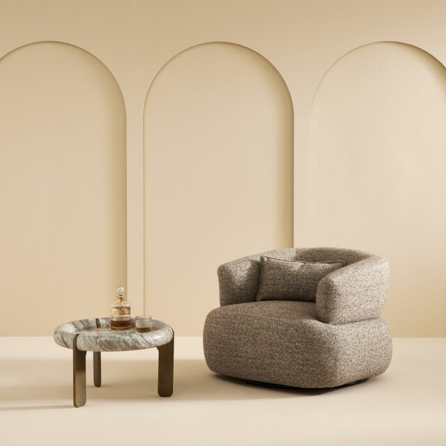 Signature Draaistoel in bruin stof regis 3254866 large