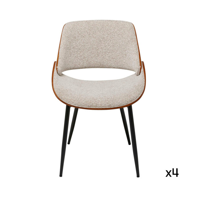 Signature Set van 4 stoelen van notenhout en stof l56 cm mannix 3061006 large