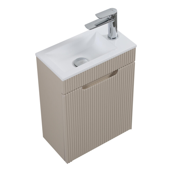Badplaats Toiletmeubel thermis 40 x 22 cm crème fonteinmeubel met witte 3244655 large