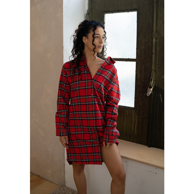 By Louise Dames pyjama nachthemd flanel geruit BL-228-00-XL/BL-282-02 large