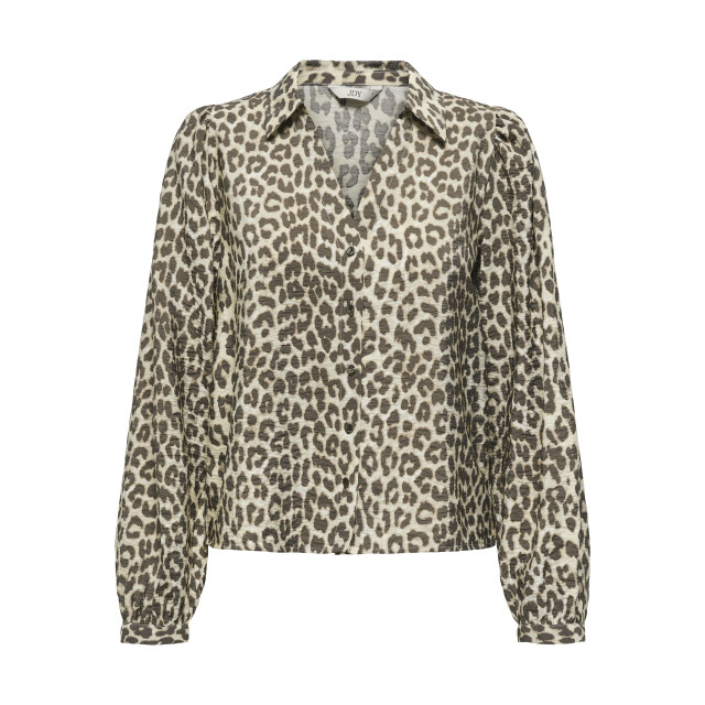 Jacqueline de Yong beatrice life l/s v-neck shirt w 15359476 birch brown leo 06615.840.0031 large
