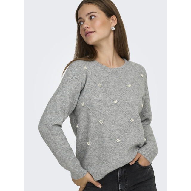 Jacqueline de Yong bella life l/s struct pearl pul 15362398 light grey melange 06712.910.0026 large