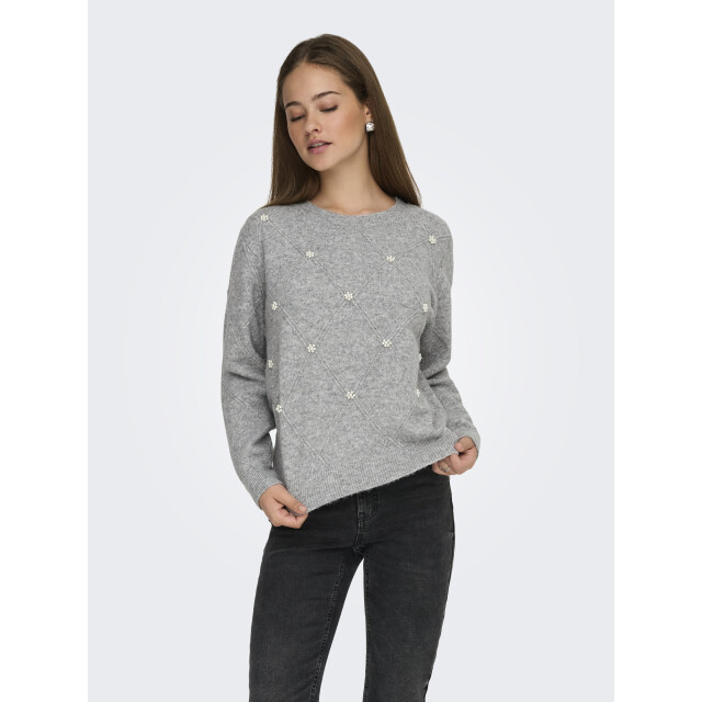 Jacqueline de Yong bella life l/s struct pearl pul 15362398 light grey melange 06712.910.0026 large
