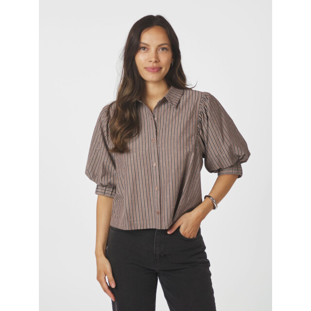 Neo Noir etta soft stripe stone shirt 166416 210 brown 06615.840.0037 large Neo Noir etta soft stripe stone shirt 166416 210 brown 06615.840.0037 large