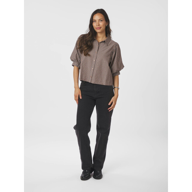 Neo Noir etta soft stripe stone shirt 166416 210 brown 06615.840.0037 large Neo Noir etta soft stripe stone shirt 166416 210 brown 06615.840.0037 large