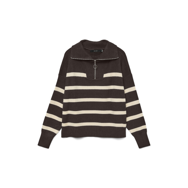Vero Moda vmsaba stripe ls highneck blouse ga 10269246 chocolate torte 06615.880.0027 large