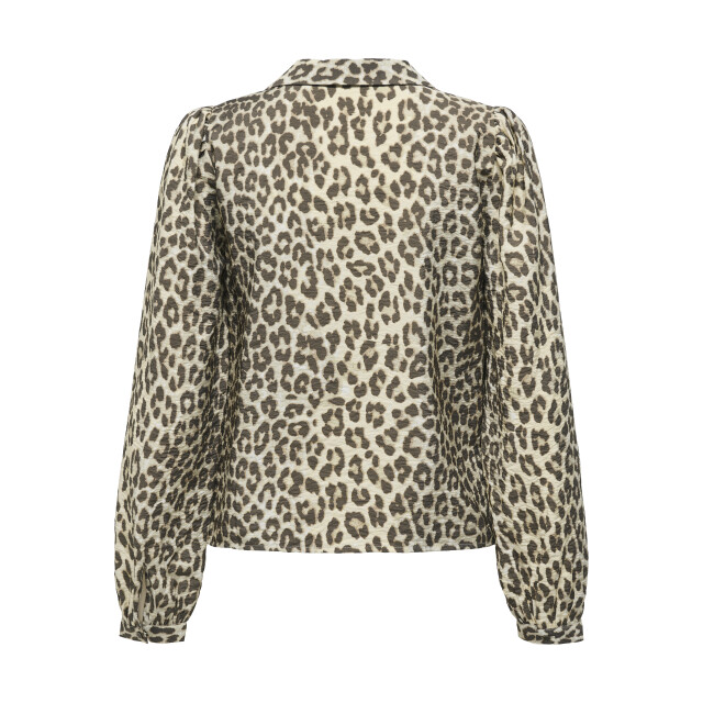 Jacqueline de Yong beatrice life l/s v-neck shirt w 15359476 birch brown leo 06615.840.0031 large