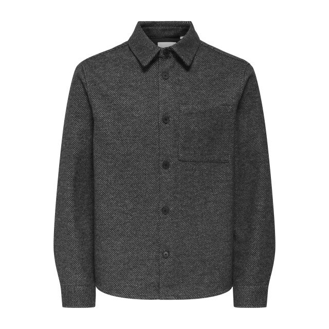 Only & Sons onsmicah twill overshirt frml 22035478 medium grey melange 05633.941.0076 large