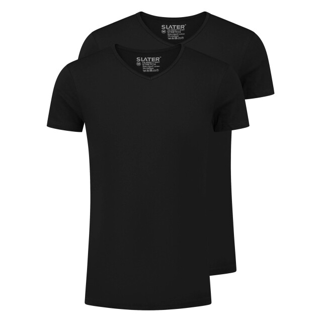 Slater Stretch t-shirt v-hals 2-pack 044474-000-XXL large