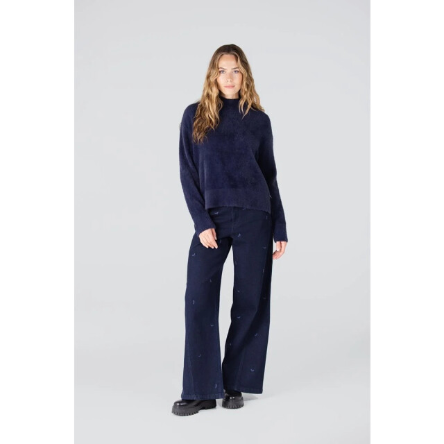 Jansen Amsterdam Calla p155 trui turtle neck dark blue P155 large