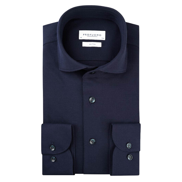 Profuomo Knitted mercerised overhemd met lange mouwen 071479-001-38 large