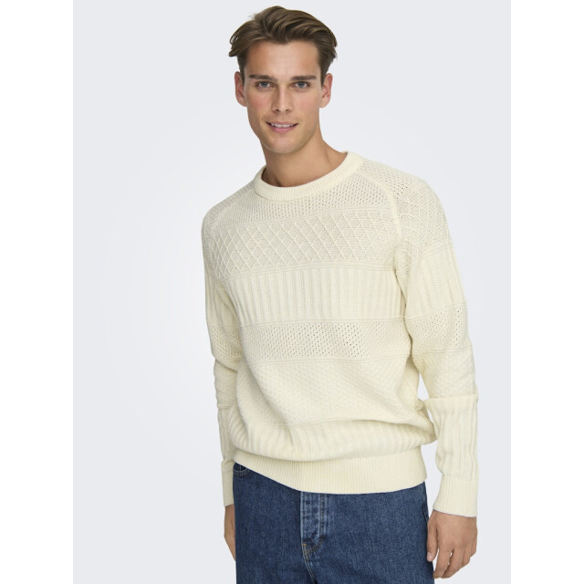 Only & Sons Onsalkan reg crew knit off-white 5219.02.0002 large