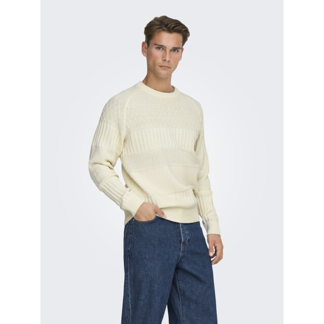 Only & Sons Onsalkan reg crew knit off-white 5219.02.0002 large