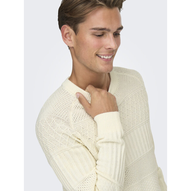 Only & Sons Onsalkan reg crew knit off-white 5219.02.0002 large