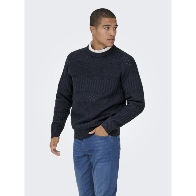 Only & Sons Onsalkan reg crew knit navy 5219.37.0037 large
