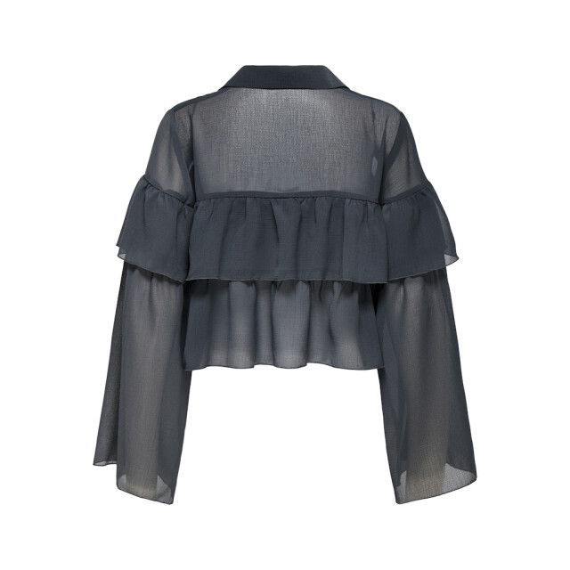 Only Onlsuzzi ls frill tie top ox wvn antraciet 4389.85.0004 large