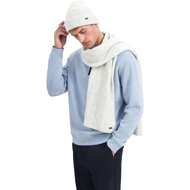 No Excess Beenie + scarf rib knit set grey melange 29950902-102 large