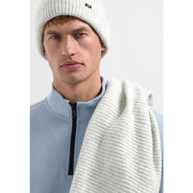 No Excess Beenie + scarf rib knit set grey melange 29950902-102 large