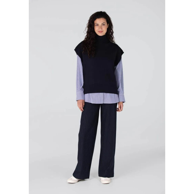 Jansen Amsterdam Bracha fn153 mouwloos turtle neck dark blue FN153 large