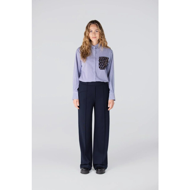 Jansen Amsterdam Goldie blouse cs3 726 sequins pocket dark blue CS3 726 large