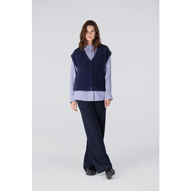 Jansen Amsterdam Goldie blouse cs3 726 sequins pocket dark blue CS3 726 large