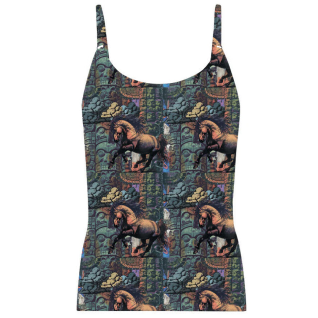 Muchachomalo Girls 1-pack singlet printed TOTEMHORSE1214-01J large