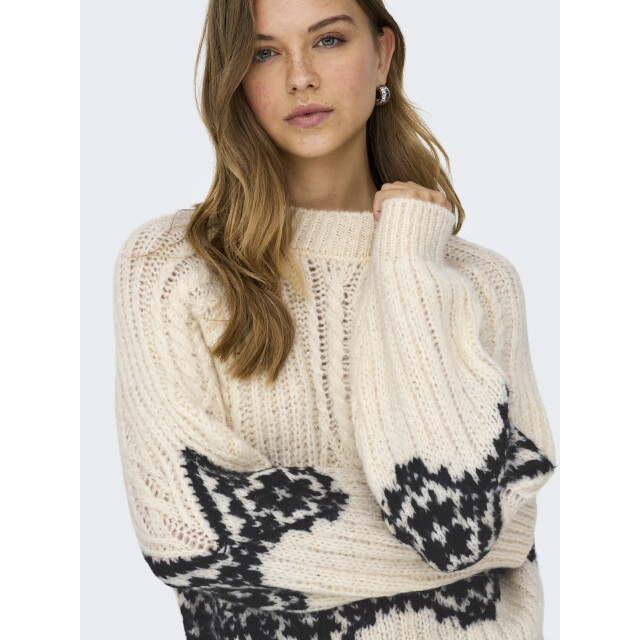 Jacqueline de Yong naomi l/s raglan jacq cable pull 15355486 ecru 06712.198.0225 large