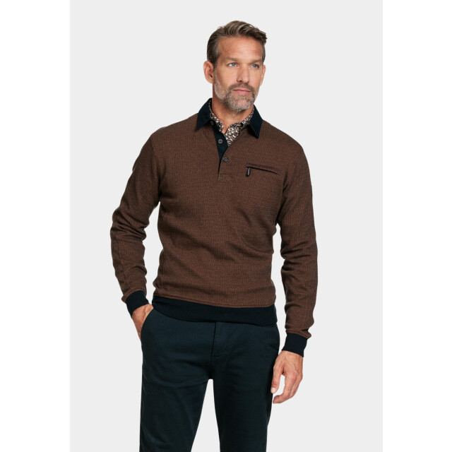 Baileys Polo lange mouw sweatshirt polo collar button 323094/25 189375 large