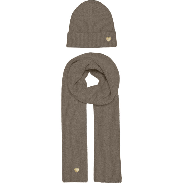 Only Onlavery life scarf and beanie set cc walnut/melan 15323641-239935001 large