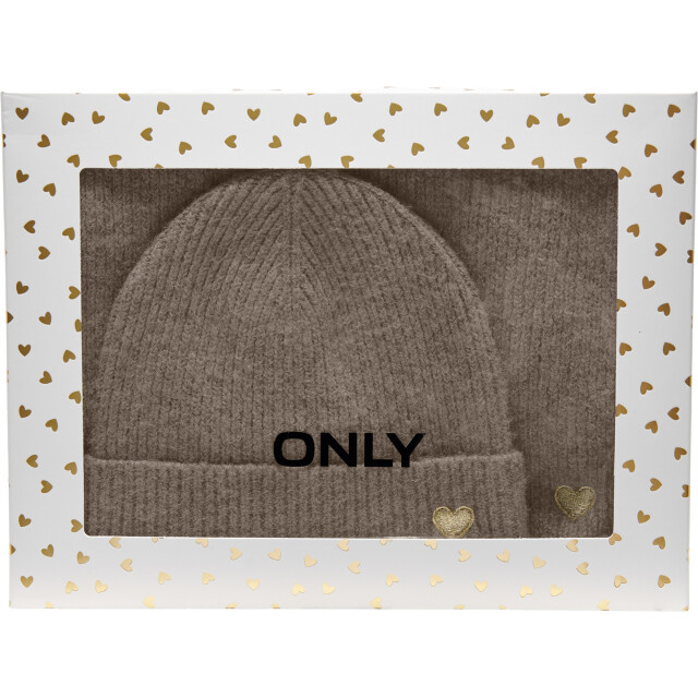 Only Onlavery life scarf and beanie set cc walnut/melan 15323641-239935001 large