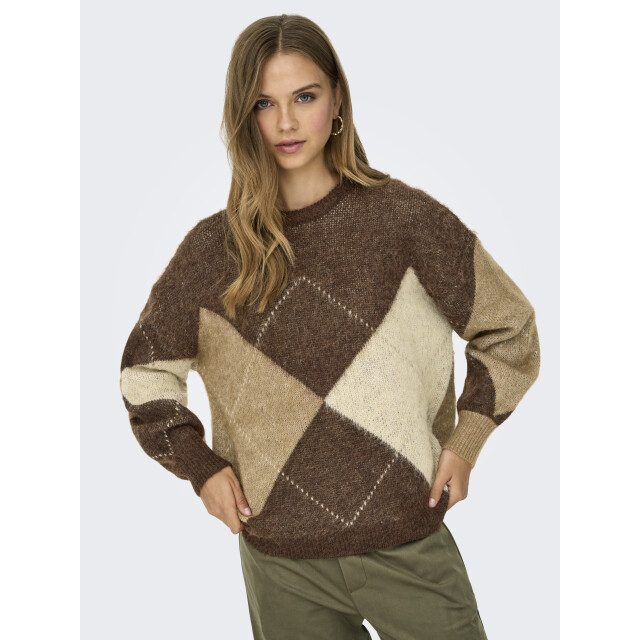 Only onlnoeme life ls jq o-neck knt 15353226 chestnut 06712.849.0022 large