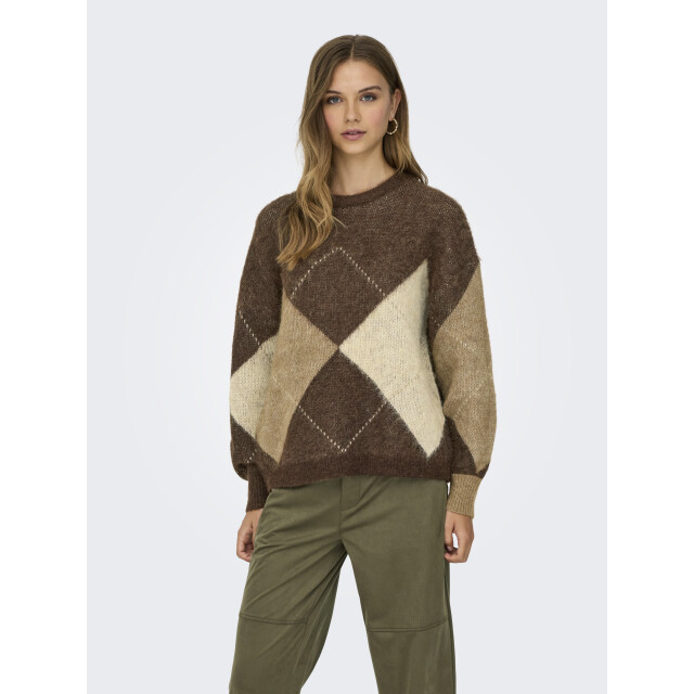 Only onlnoeme life ls jq o-neck knt 15353226 chestnut 06712.849.0022 large