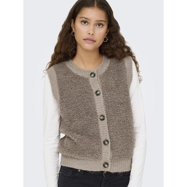 Jacqueline de Yong eira life s/l o-neck button vest 15359800 mountain trail 06741.840.0083 large