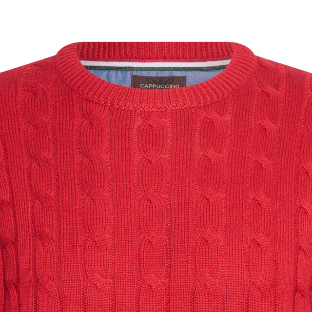 Cappuccino Italia Cable pullover cap-cable-red-XXL large