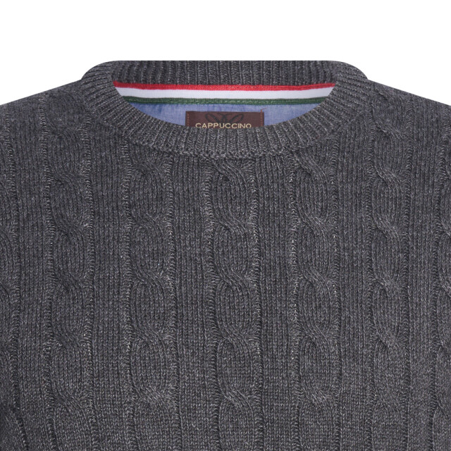 Cappuccino Italia Cable pullover antraciet cap-cable-ant-XXL large