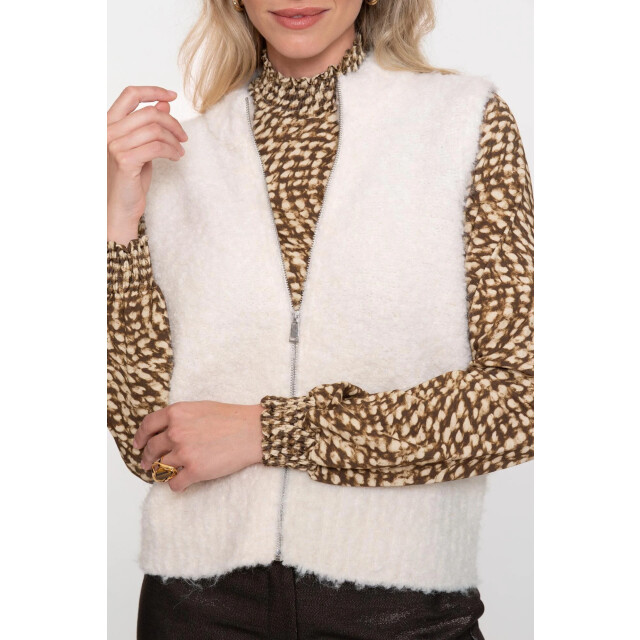 Geisha 54835-29 010 pullover sleeveless h zipper off-white 54835-29 010 large