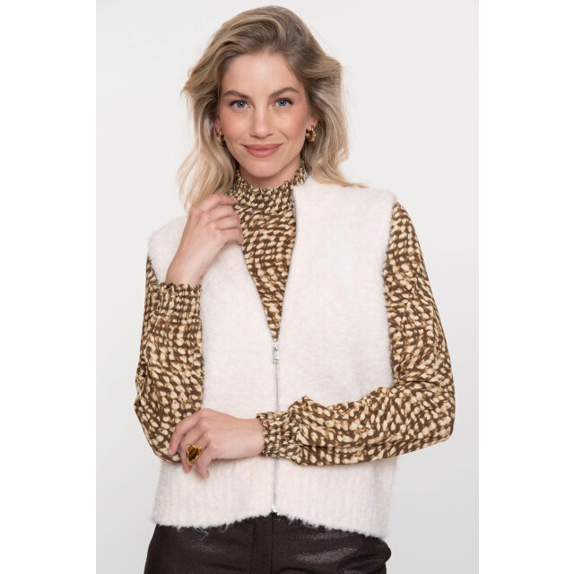 Geisha 54835-29 010 pullover sleeveless h zipper off-white 54835-29 010 large