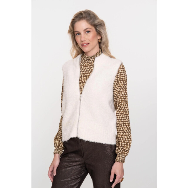 Geisha 54835-29 010 pullover sleeveless h zipper off-white 54835-29 010 large