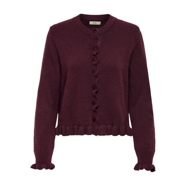 Jacqueline de Yong Jdyletty ls on frill cardigan knt noos bordeaux 4249.47.0015 large