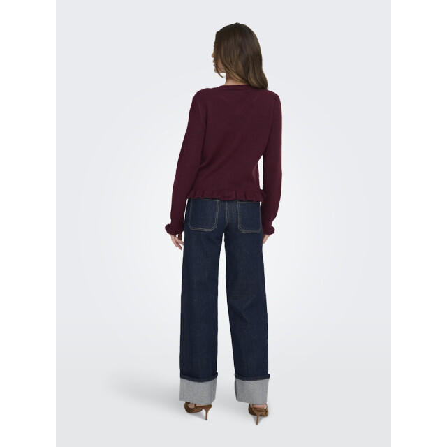 Jacqueline de Yong Jdyletty ls on frill cardigan knt noos bordeaux 4249.47.0015 large