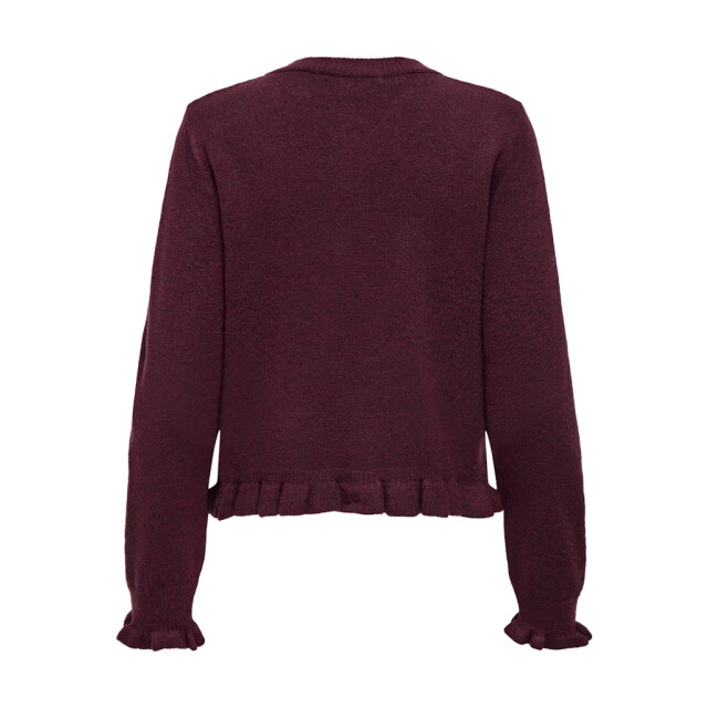Jacqueline de Yong Jdyletty ls on frill cardigan knt noos bordeaux 4249.47.0015 large