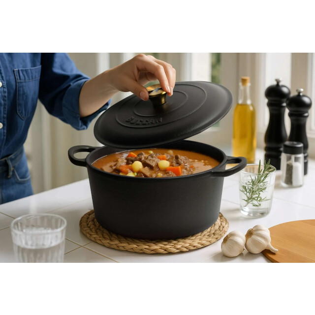 Buccan hamersley gietijzeren kookpan 26 cm rond - 3319297 large