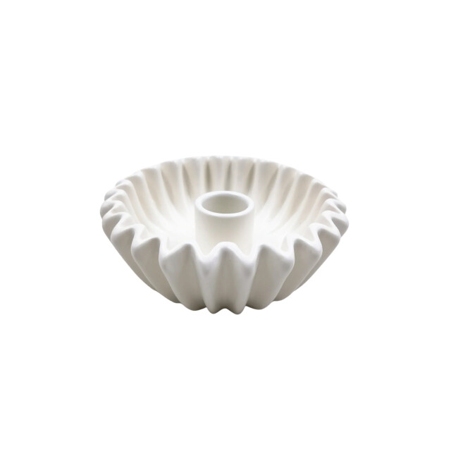 House Vitamin Pleated candle holder white- 12x12x4,5 cm 3306817 large