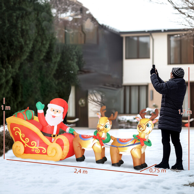 4goodz Opblaasbare kerstman met slee en rendieren met led-verlichting 3309714 large