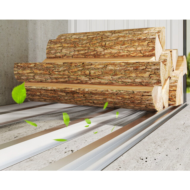 4goodz Houtopslag gegalvaniseerd staal met schuin dak – 66x213x150 cm - 3309715 large