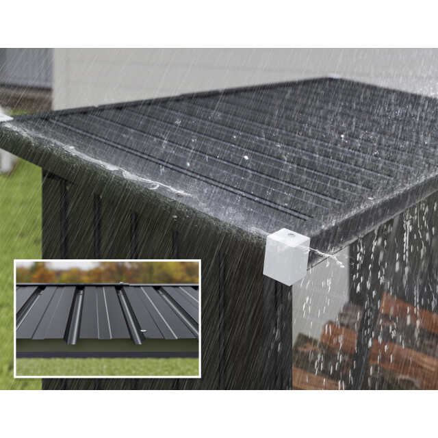 4goodz Houtopslag gegalvaniseerd staal met schuin dak – 66x213x150 cm - 3309715 large