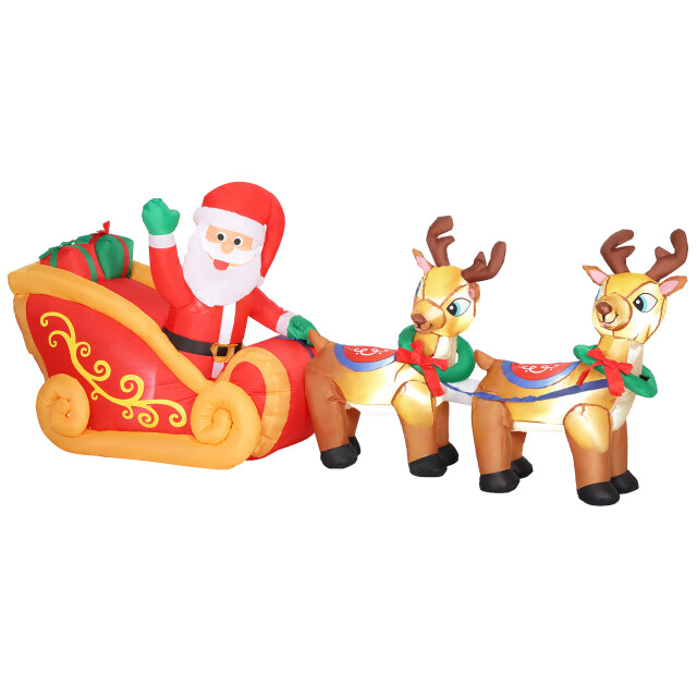 4goodz Opblaasbare kerstman met slee en rendieren met led-verlichting 3309714 large