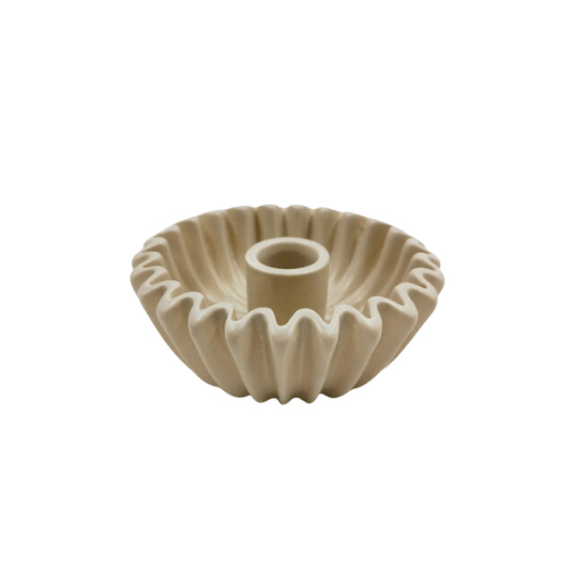 House Vitamin Pleated candle holder sand- 12x12x4,5 cm 3306818 large